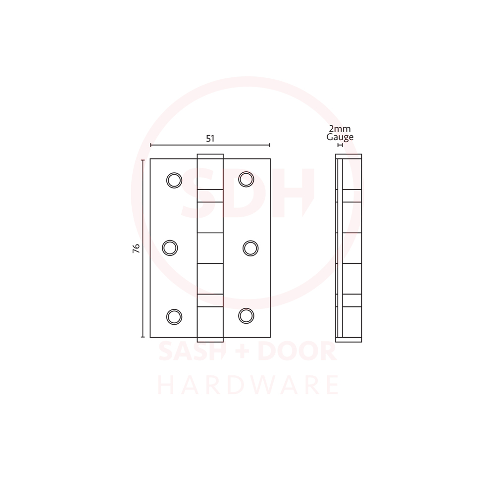 Eclipse 3 Inch 76mm Ball Bearing Hinge Satin Stainless Steel Sold In Pairs Sd Hardware 7523